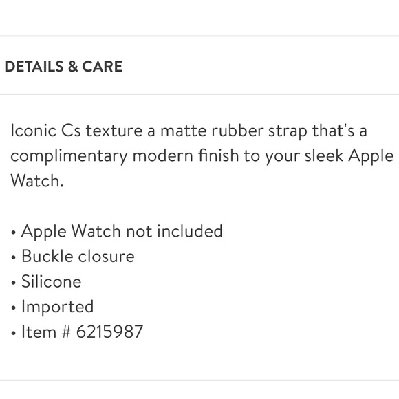 🦄RARE Rose Gold Hardware/ COACH Signature C Rubber Apple Watch® Band ~38\40mm - Picture 13 of 13